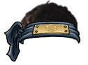 Bandeau bleu foncé avec des cheveux