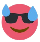 Mix entre un emoji sourire et un emoji hot